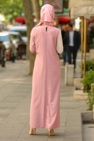 New Kenza - Powder Pink Hijab Dress 31510PD - Thumbnail