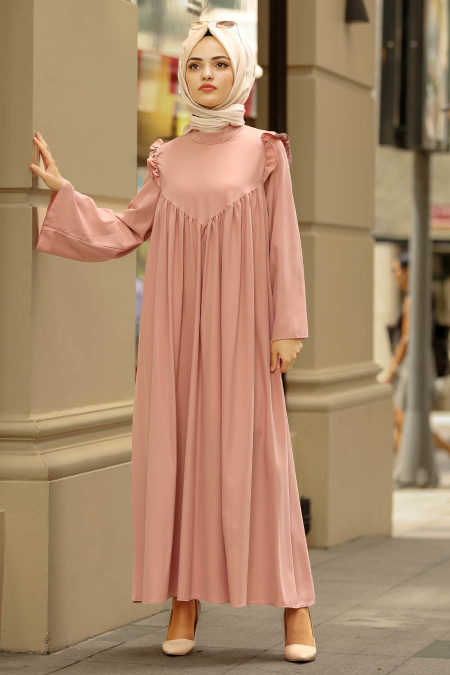 New Kenza - Powder Pink Hijab Dress 3161PD