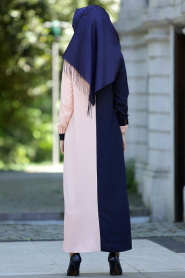 New Kenza - Powder Pink Hijab Dress 3994PD - Thumbnail
