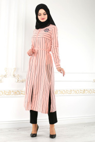 New Kenza - Powder Pink Hijab Tunic 4985PD - Thumbnail