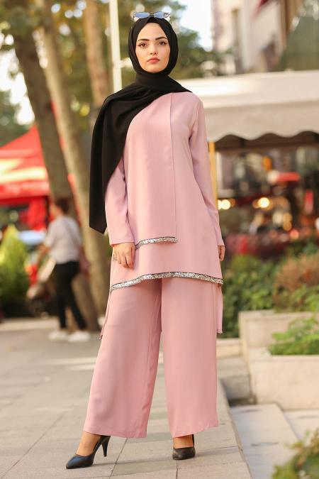 New Kenza- Powder Pink Suit Dress 5118PD - 1