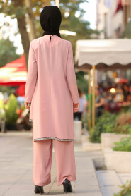 New Kenza- Powder Pink Suit Dress 5118PD - Thumbnail