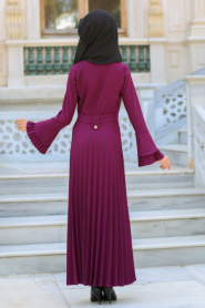 New Kenza - Purple Hijab Dress 3066MOR - Thumbnail