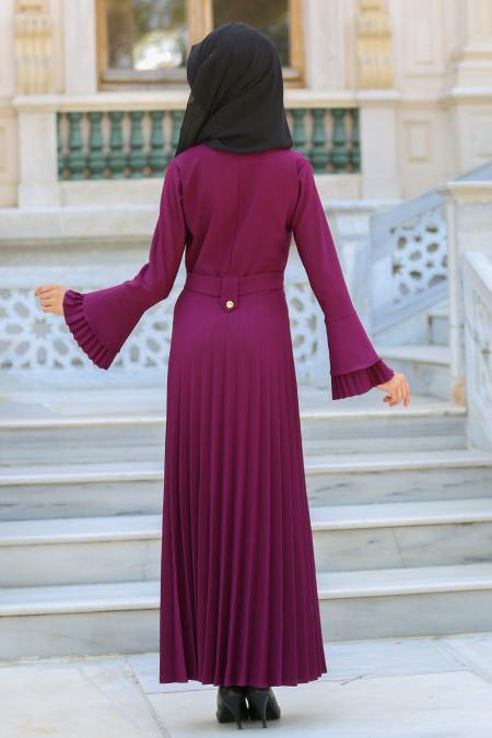 New Kenza - Purple Hijab Dress 3066MOR - 3