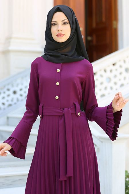 New Kenza - Purple Hijab Dress 3066MOR
