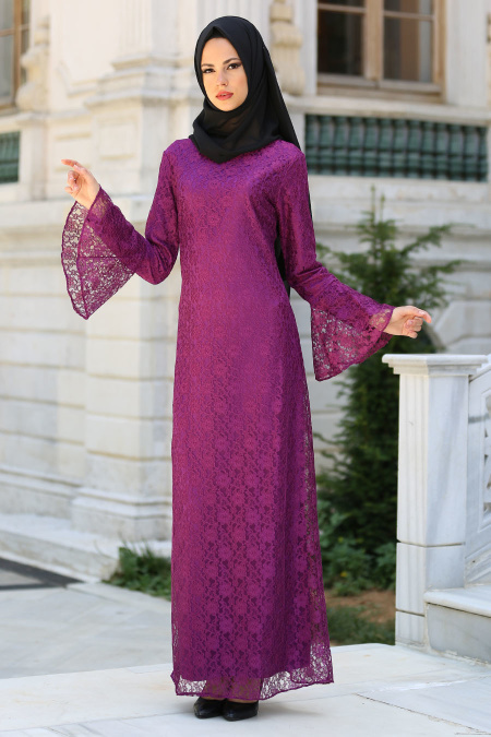 New Kenza - Purple Hijab Dress 3067MOR