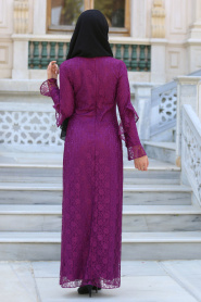 New Kenza - Purple Hijab Dress 3070MOR - Thumbnail