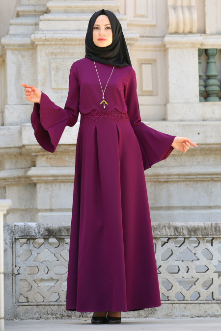 New Kenza - Purple Hijab Dress 3074MOR