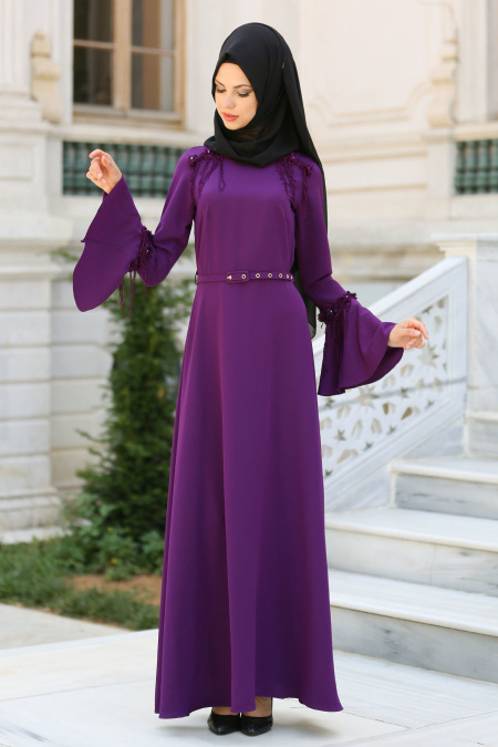 New Kenza - Purple Hijab Dress 30870MOR