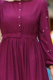 New Kenza - Purple Hijab Dress 3158MOR - Thumbnail