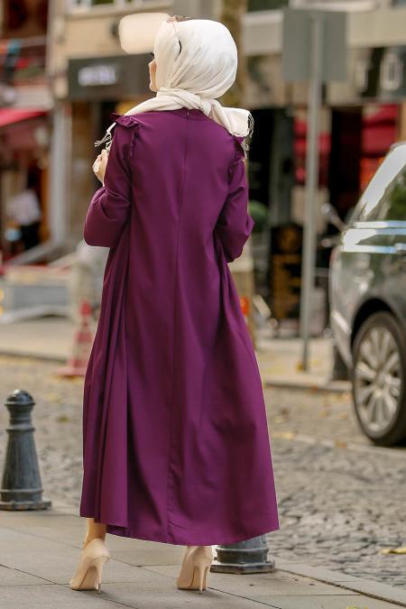 New Kenza - Purple Hijab Dress 3161MOR - 2