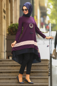 New Kenza - Purple Hijab Tunic 2180MOR - Thumbnail