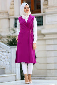 New Kenza - Purple Hijab Vest 4975MOR - Thumbnail