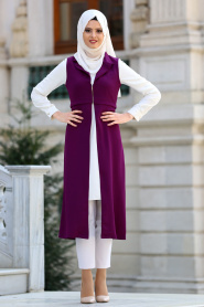 New Kenza - Purple Hijab Vest 4979MOR - Thumbnail