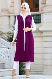 New Kenza - Purple Hijab Vest 4983MOR - Thumbnail