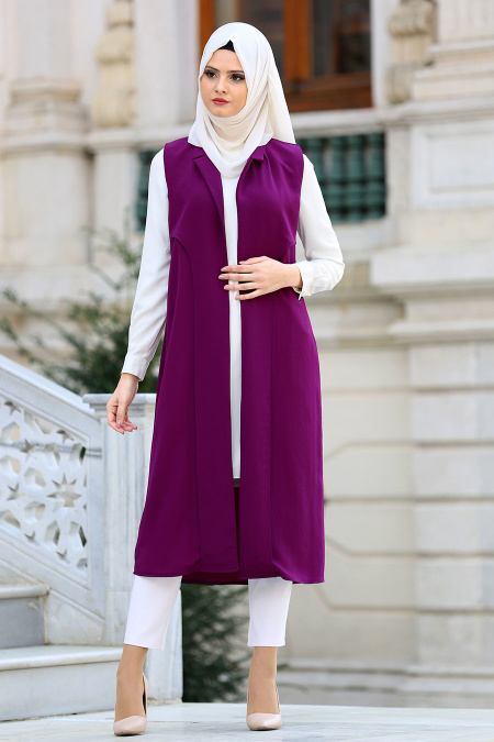 New Kenza - Purple Hijab Vest 4983MOR