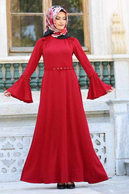 New Kenza - Red Hijab Dress 30870K