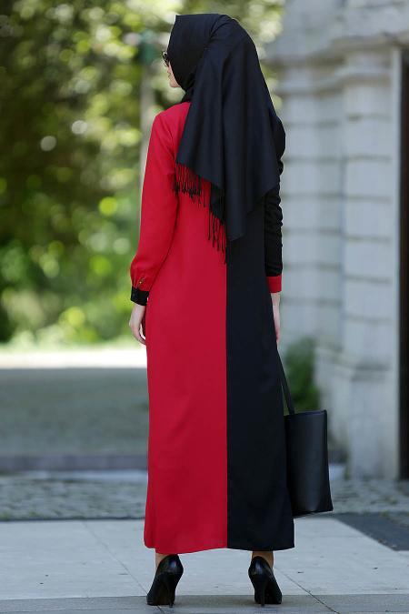 New Kenza - Red Hijab Dress 3994K - 3