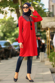 New Kenza - Red Hijab Tunic 20871K - Thumbnail