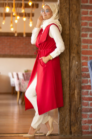New Kenza - Red Hijab Vest 4974K - Thumbnail