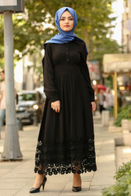 New Kenza - Robe Hijab Noire 3174S - Thumbnail