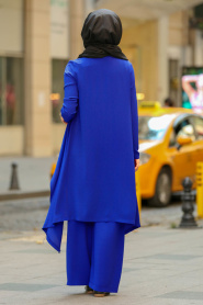 New Kenza - Royal Blue Hijab Suit 51131SX - Thumbnail