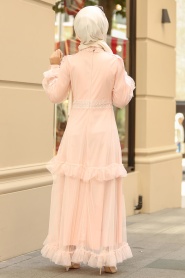 New Kenza - Salmon Pink Hijab Dress 3168SMN - Thumbnail
