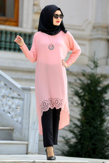 New Kenza - Salmon Pink Hijab Tunic 20330SMN