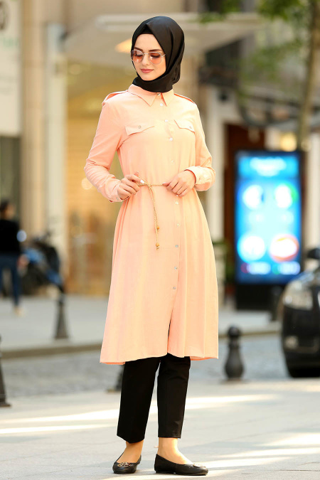 New Kenza - Salmon Pink Hijab Tunic 2053SMN
