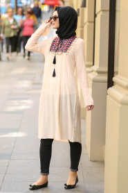 New Kenza - Salmon Pink Hijab Tunic 20871SMN - Thumbnail