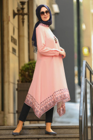 New Kenza - Salmon Pink Hijab Tunic 21520SMN - Thumbnail