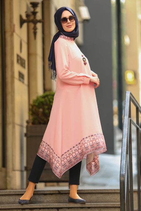 New Kenza - Salmon Pink Hijab Tunic 21520SMN