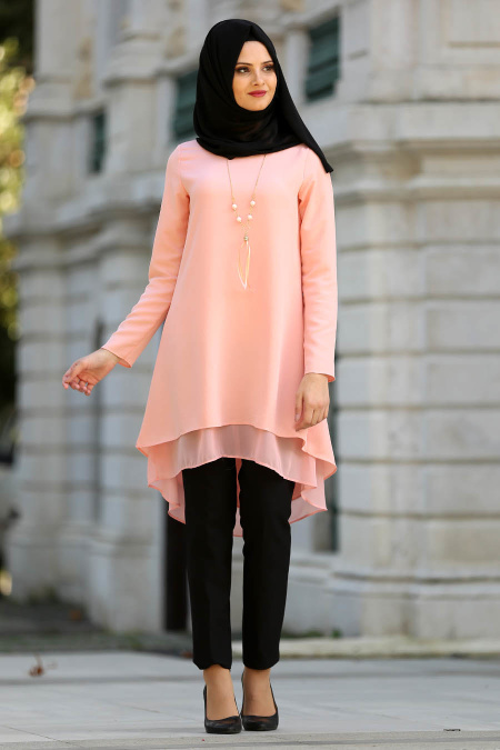 New Kenza - Salmon Pink Hijab Tunic 5054SMN