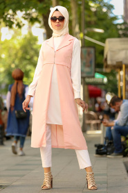 New Kenza - Salmon Pink Hijab Vest 4979SMN - Thumbnail