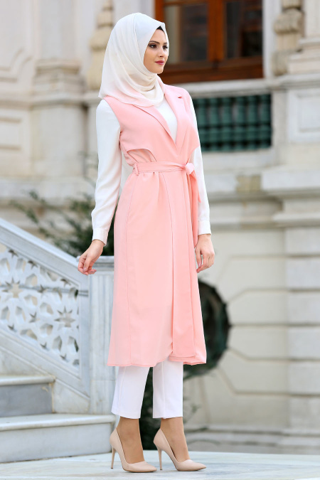 New Kenza - Salmon Pink Hijab Vest 4983SMN