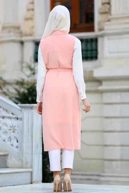 New Kenza - Salmon Pink Hijab Vest 4983SMN - 2