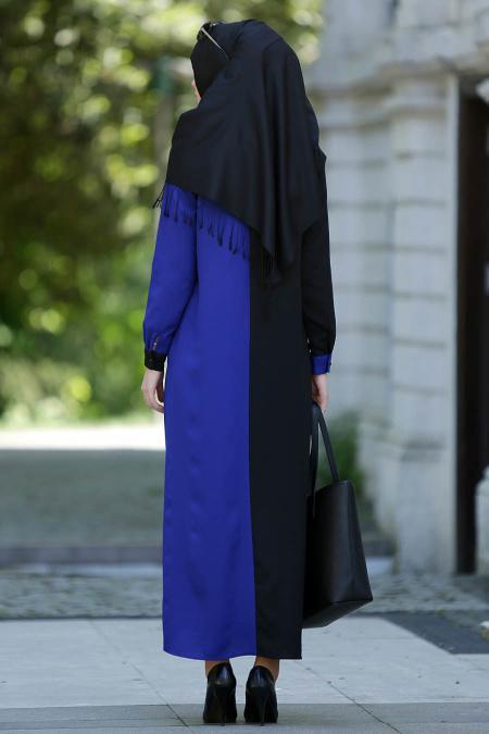 New Kenza - Sax Blue Hijab Dress 3994SX - 3