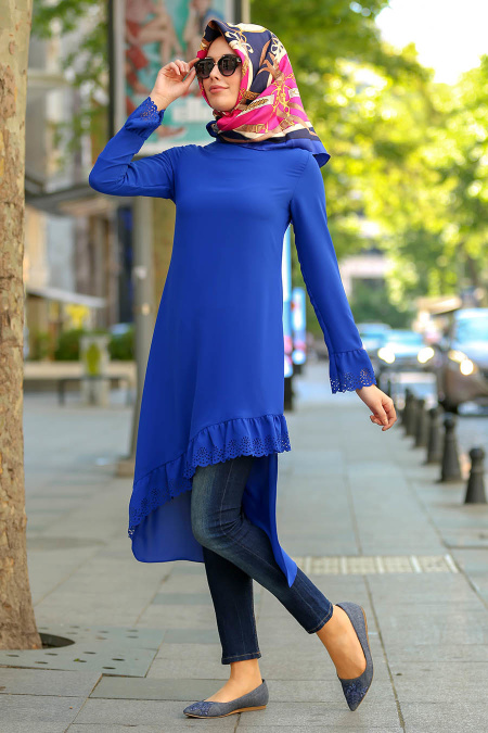 New Kenza - Sax Blue Hijab Tunic 2006SX