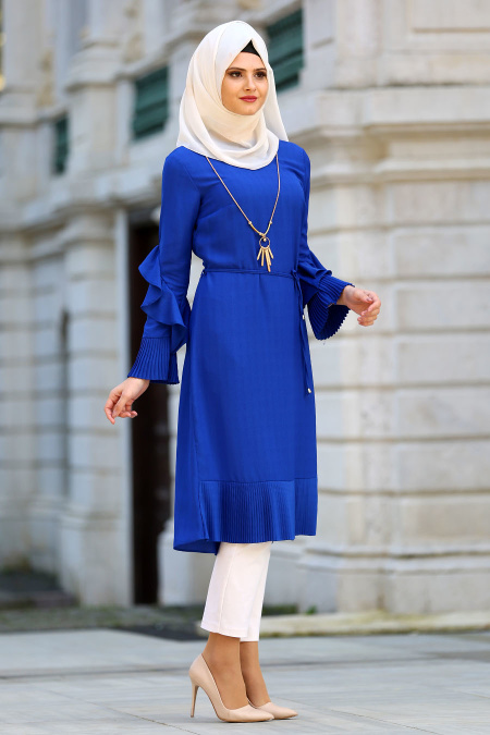 New Kenza - Sax Blue Hijab Tunic 20500SX