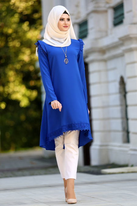 New Kenza - Sax Blue Hijab Tunic 2115SX