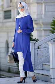New Kenza - Sax Blue Hijab Tunic 2867SX - Thumbnail