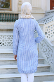 New Kenza - Sax Blue Hijab Tunic 2937-01SX - Thumbnail