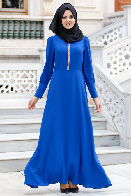 New Kenza - Sax Blue Hijab Tunic 3012SX