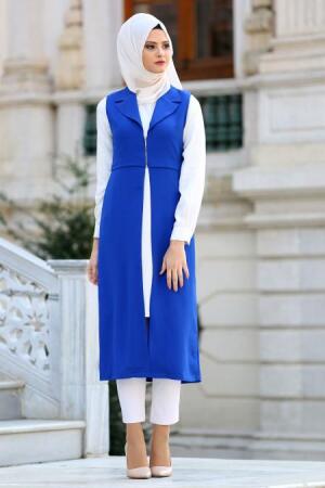 New Kenza - Sax Blue Hijab Vest 4979SX - 1