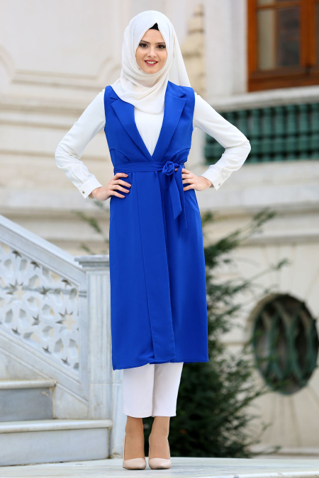 New Kenza - SaxBlue Hijab Vest 4983SX