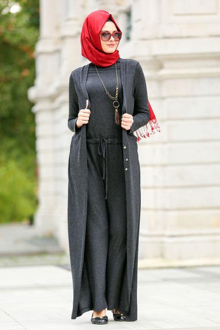 New Kenza - Smoke Color Hijab Jumpsuit 50650FU - 2