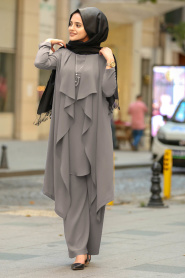 New Kenza - Smoked Hijab Suit 51131FU - Thumbnail
