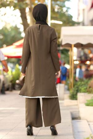 New Kenza- Tunik & Pantolon Haki Tesettür Takım 5118HK - 2