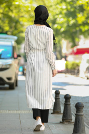 New Kenza - White Hijab Tunic 4985B - Thumbnail