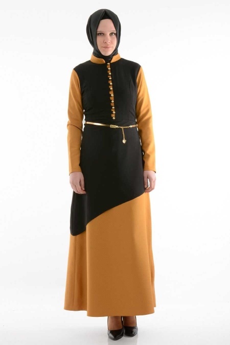 NK Collection - Belted Tan Dress